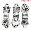 2 Silver Metal FIGA FIST Good Luck Amulet Charm Pendants . chs0217