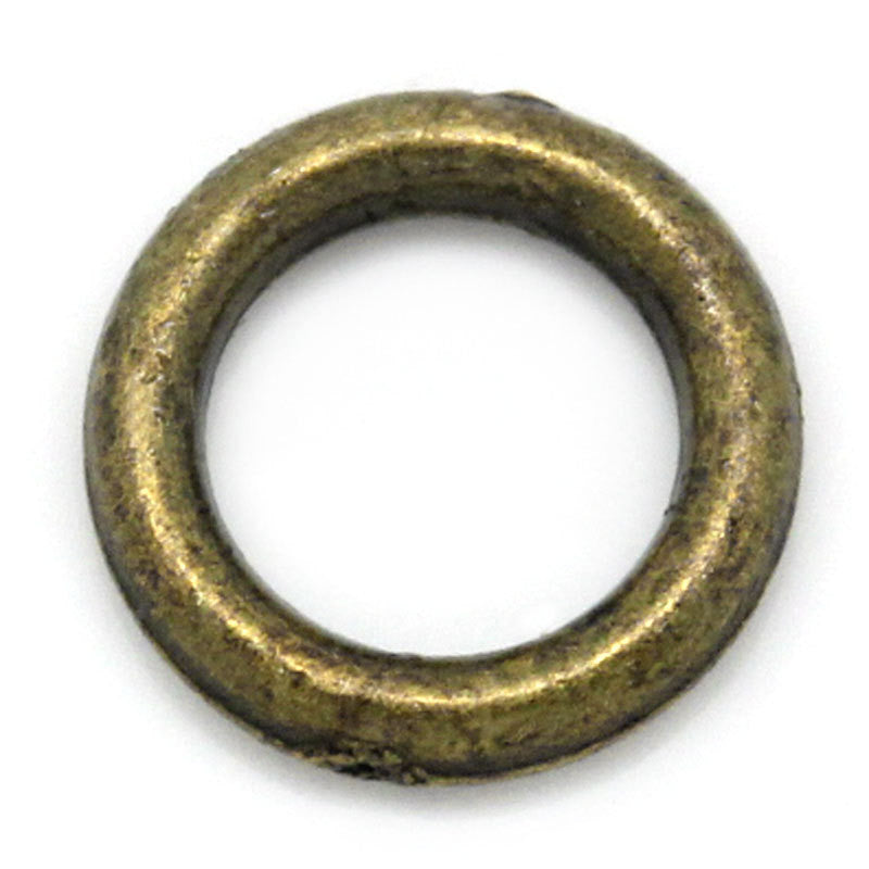 6mm Bronze Soldered Closed Jump Rings, 16 gauge, 1.2mm thick, 6mm OD, 3.6mm ID, 50 pcs, jum0173