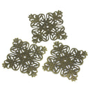 15 Brass Vintage Style Filigree Flat Square Metal Findings  FIL0023