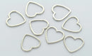 10 Silver Tone Metal OPEN HEART Charm Connector Links . Chs0016