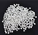 1000 Silver Plated Smooth Round Ball Spacer Beads . 3mm   bme0178