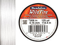 50 yards BEADALON WILDFIRE FROST White Bead Weaving Thread, .006 in, 0.15mm, 10 lb, wir0027