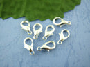 15 pcs Bright SILVER Plated Lobster Clasps 14mm x 7mm  fcl0005a