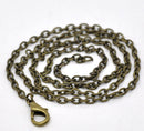 One Dozen (12) Antique Bronze Link Chain Necklaces 4x2mm  .  18" long   fch0083