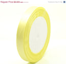 1/2" Wide Shiny LEMON Yellow Satin Ribbon for Weddings Scrapbooking, Jewelry Making, Sewing,  Gift Wrap 25 yards  rib0007