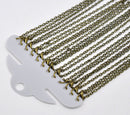One Dozen (12) Antique Bronze Link Chain Necklaces 4x2mm  .  18" long   fch0083