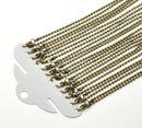 One Dozen (12) Brass Bronze Tone BALL CHAIN Necklaces, lobster clasp, 20" long 2.4mm fch0101