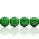 12mm Green and Black Striped Glass Beads . 30 beads bgl0280