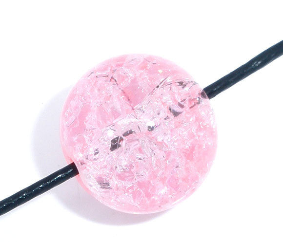 12mm PINK Round Crackle Glass Beads 30 beads bgl0699