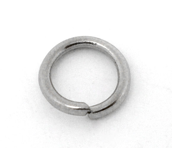 50 Silver Tone Open Jump Rings 7mm x 1mm, 18 gauge wire  jum0040a