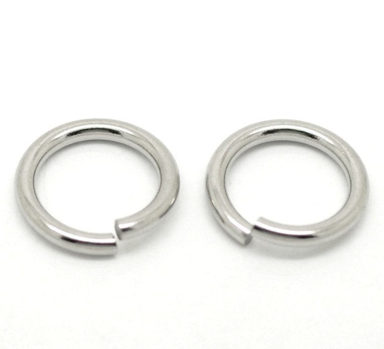10 Large Thick Silver Tone Open Jump Rings 15mm x 2mm, 12 gauge wire  jum0099
