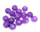 12mm GRAPE PURPLE Round Crackle Glass Beads . 30 beads bgl0048
