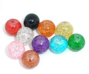 12mm MIXED COLORS Round Crackle Glass Beads, 30 beads  bgl0629