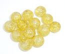 12mm LIGHT YELLOW Round Crackle Glass Beads 30 beads bgl0700
