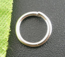 50 Silver Tone Open Jump Rings 8mm x 1mm, 18 gauge wire  jum0069a