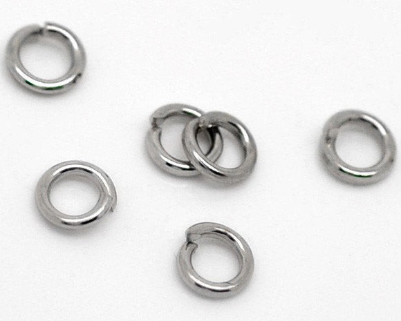 50 Silver Tone Open Jump Rings 3.5mm x 0.7mm, 21/22 gauge wire  jum0035a