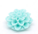 10 Resin Flower Cabochons, Chrysanthemum Mum . MINT   16mm  cab0116
