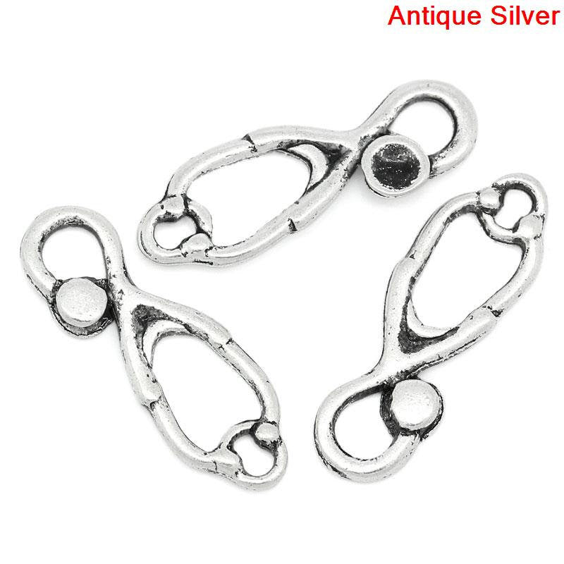 10 Silver Tone STETHOSCOPE Charm Pendants   chs0214