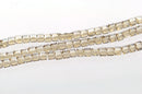 10 Faceted Crystal CUBE Beads, Precision Cut, GOLDEN SHADOW, 6mm  bgl0614