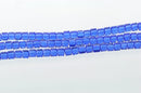 10 Faceted Crystal CUBE Beads, Precision Cut, Transparent SAPPHIRE BLUE  6mm  bgl0612
