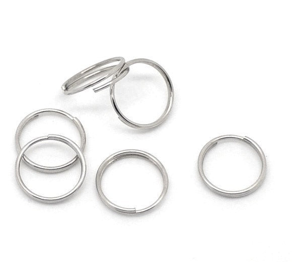 BULK 300 Silver Tone Double Loops Split Rings Open Jump Rings 10mm  jum0082b