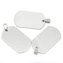1 Large Stainless Steel Metal Stamping Blank Pendant, DOG TAG rectangle shape, bail . 42mm x 24mm  18 gauge  MSB0121
