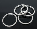 10 Large Silver Tone Double Loops Split Rings Open Jump Rings 25mm key ring  fin0342