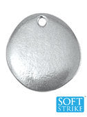 1 PEWTER SOFT STRIKE (tm) Metal Stamping Blank Charms ( 3/4" or 20mm ), Round River Stone Pebble Shape Tags, 16 gauge,  ImpressArt  msb0132