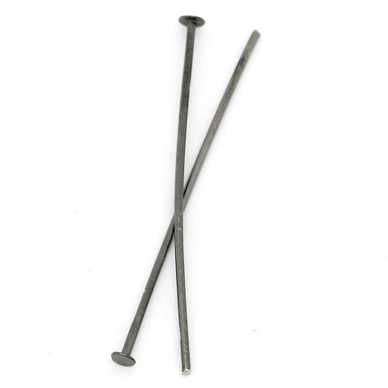 Bulk Package 1000 GUNMETAL Black Metal Head Pins 20 gauge, 34mm (about 1-3/8" long)  pin0056