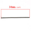 Bulk Package 1000 GUNMETAL Black Metal Head Pins 20 gauge, 34mm (about 1-3/8" long)  pin0056