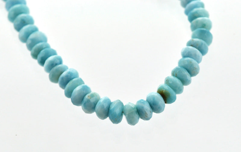 NATURAL LARIMAR Rondelle Beads . 8" strand of loose beads