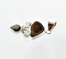 Luxury Sterling Silver Gemstone Pendant, DRUZY, Smoky QUARTZ, Green Amethyst, custom bezel set pms0366