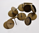 10 Antiqued Bronze Metal POST Earrings for Cabochons . (5 pairs)  fits round 12mm cabochons fin0330