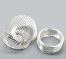 100 Bright Silver Plated THICK Hardened Steel Memory Wire Loops, 18 gauge, 50-55mm, small bracelet or hoop earrings, about 2"  WIR0005