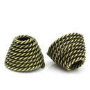 6 Large Bead Caps Cone Shape Spiral ANTIQUE BRONZE (Fits up to 23mm Beads) 14mm x 10mm ( 1/2"x 3/8")  fin0096