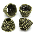 6 Large Bead Caps Cone Shape Spiral ANTIQUE BRONZE (Fits up to 23mm Beads) 14mm x 10mm ( 1/2"x 3/8")  fin0096