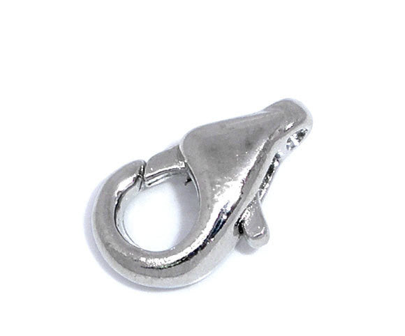 40 pcs Antiqued SILVER Tone Lobster Clasps 12mm x 7mm  fcl0037