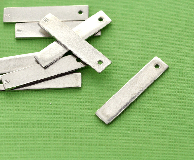 2 pcs Pewter Metal Stamping Blanks 40mm x 8mm Rectangle, 16 gauge  msb0044