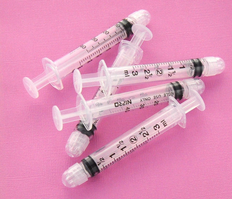 Glue Syringes, for gluing flat back rhinestones, 3ml syringes, Crystal Ninja, 5 pcs per package tol0248