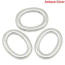 10 OVAL RINGS  Silver Tone Metal Charm Link Connectors  19mm x 14mm  Chs0024