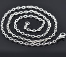12 Silver Plated Lobster Clasp Textured Link Chain Necklaces 4.2x2.8mm, 18"  fch0103