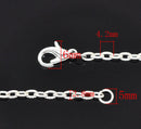 12 Silver Plated Lobster Clasp Textured Link Chain Necklaces 4.2x2.8mm, 18"  fch0103