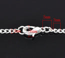 One Dozen (12) Silver Plated Lobster Clasp Curb Link Chain Necklaces 2x3mm, 18"  . Fch0066