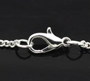 One Dozen (12) Silver Plated Lobster Clasp Curb Link Chain Necklaces 1.3mm, 24"  fch0085