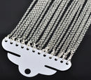 One Dozen (12) Silver Plated Lobster Clasp ROLO Link Chain Necklaces 3.2x0.5mm, 18"  fch0086