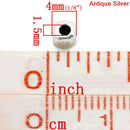 200 Bulk Package Silver Tone Metal ROUNDED CUBE Spacer Beads 4mm bme0010