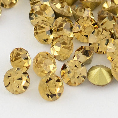 pp15 LIGHT COLORADO TOPAZ Rhinestone Chatons - Grade A Glass, Quality Machine Cut Crystal 144 pcs  1 gross, Small   cry0037