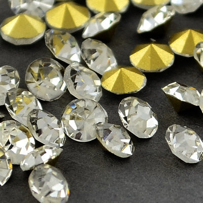 pp12 CRYSTAL CLEAR Rhinestone Chatons - Grade A Glass, Quality Machine Cut Crystal 144 pcs  1 gross, Small   cry0052