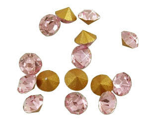 pp14 LIGHT ROSE PINK Rhinestone Chatons - Grade A Glass, Quality Machine Cut Crystal 144 pcs  1 gross, Small   cry0056