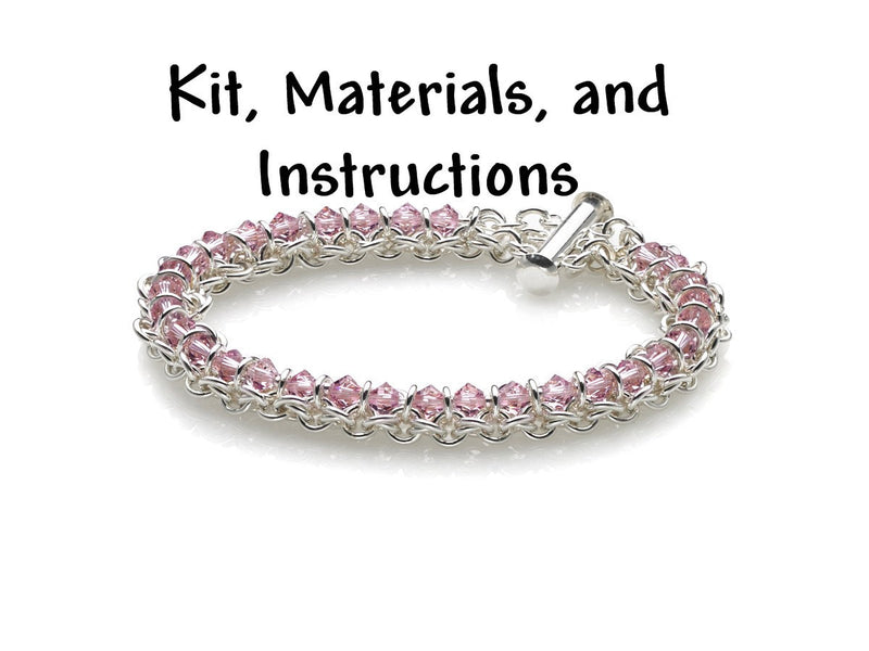 LIGHT AMETHYST Spine of the Centipede Weave Bracelet Chain Maille Kit, includes materials, full color instructions, June Birthstone kit0024